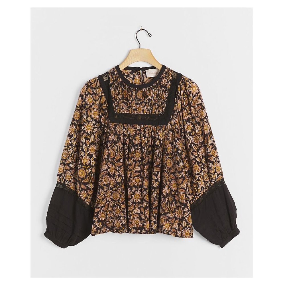 Anthro Cleobella Rafia lace blouse in black - Picture 6 of 13